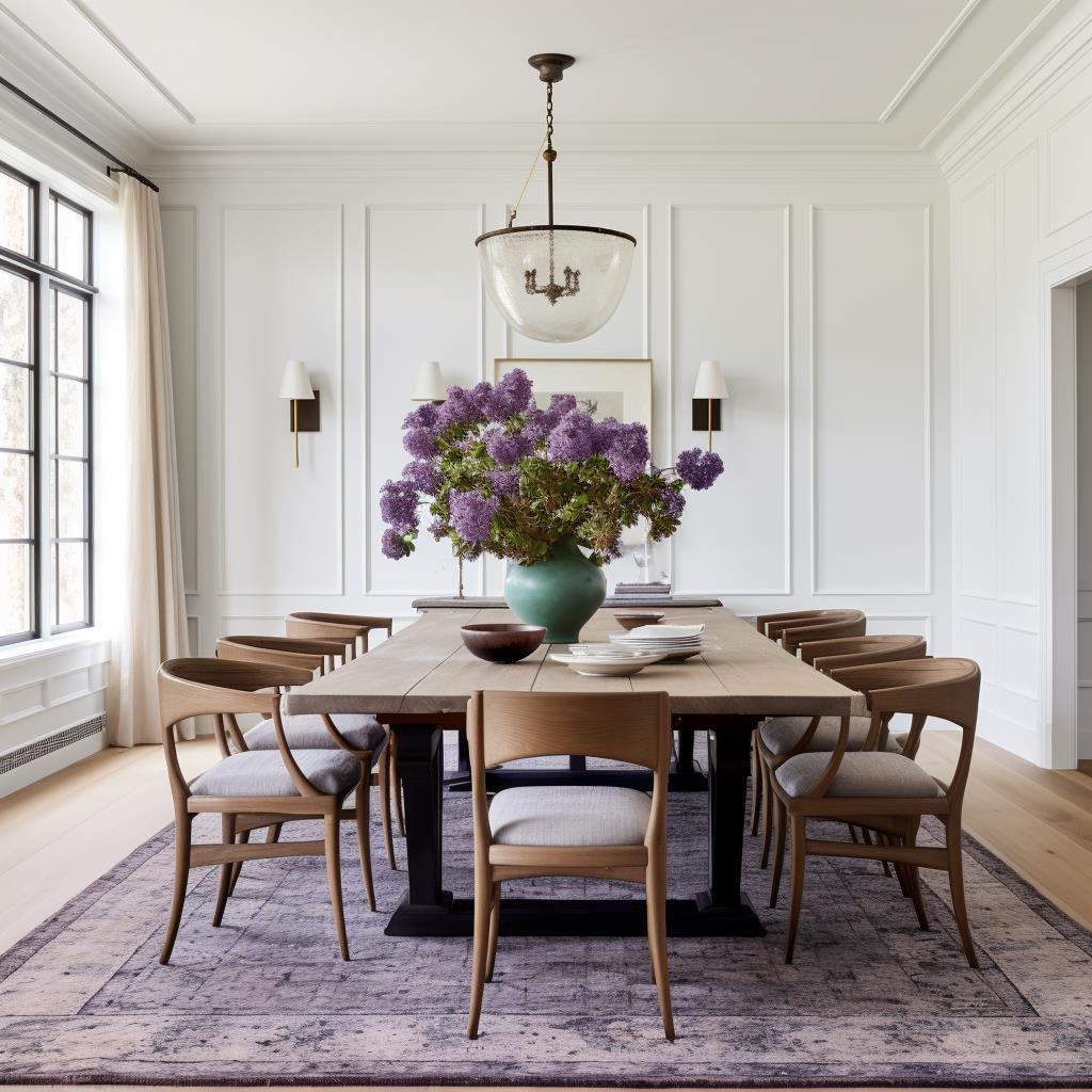 A luxury modern country farmhouse dining room.