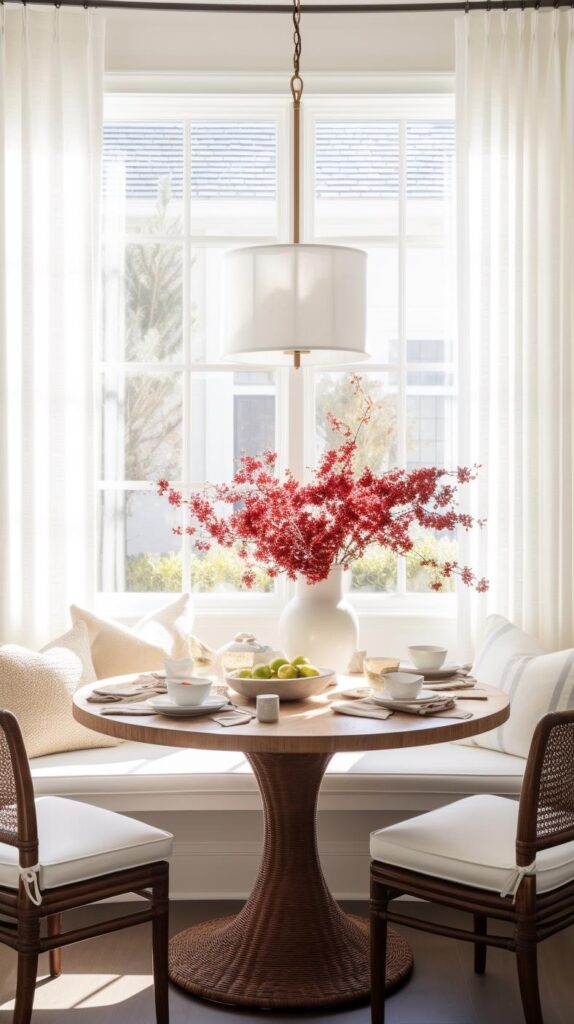 A modern farmhouse breakfast nook.