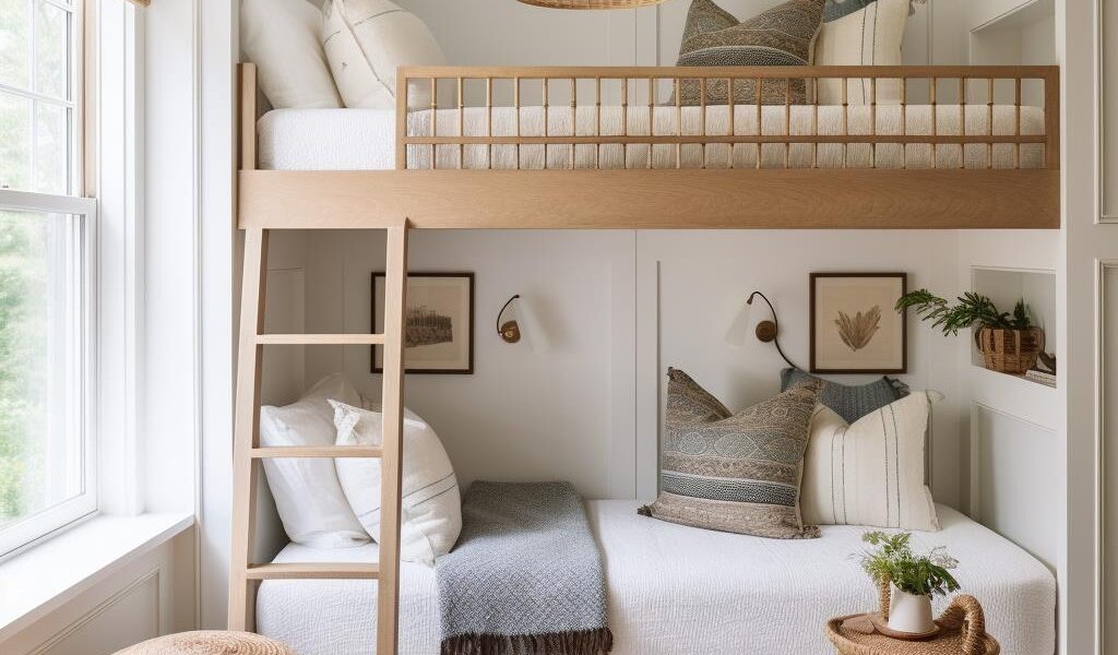 Luxury Bunk Beds in Modern Farmhouse Guest Bedrooms