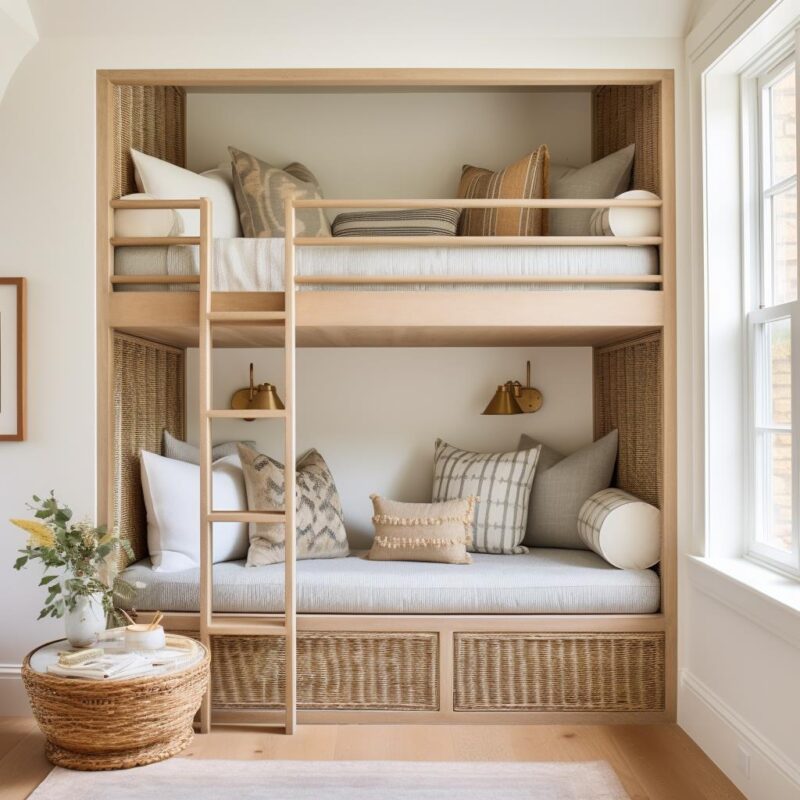 Luxury Bunk Beds in Modern Farmhouse Guest Bedrooms - Wind The Key