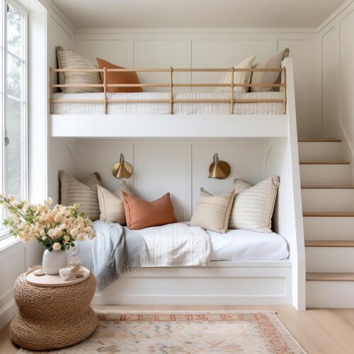 Luxury Bunk Beds in Modern Farmhouse Guest Bedrooms - Wind The Key