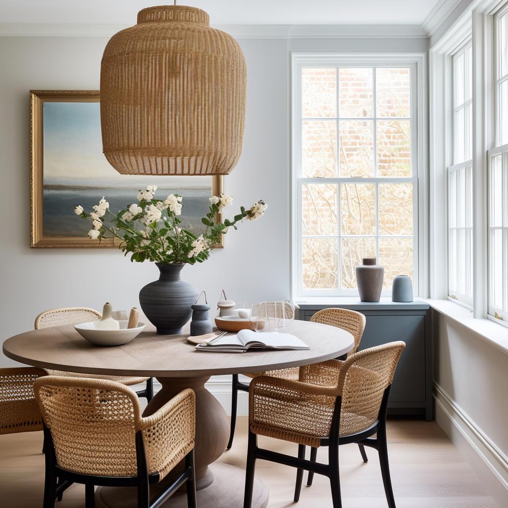 A cozy modern cottage dining room.