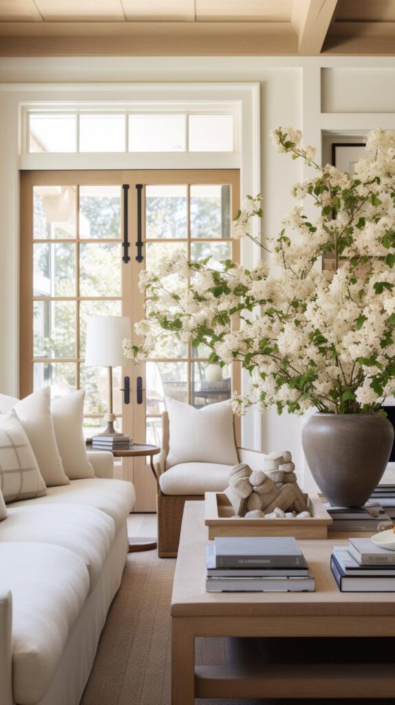 A farmhouse cottage living room.