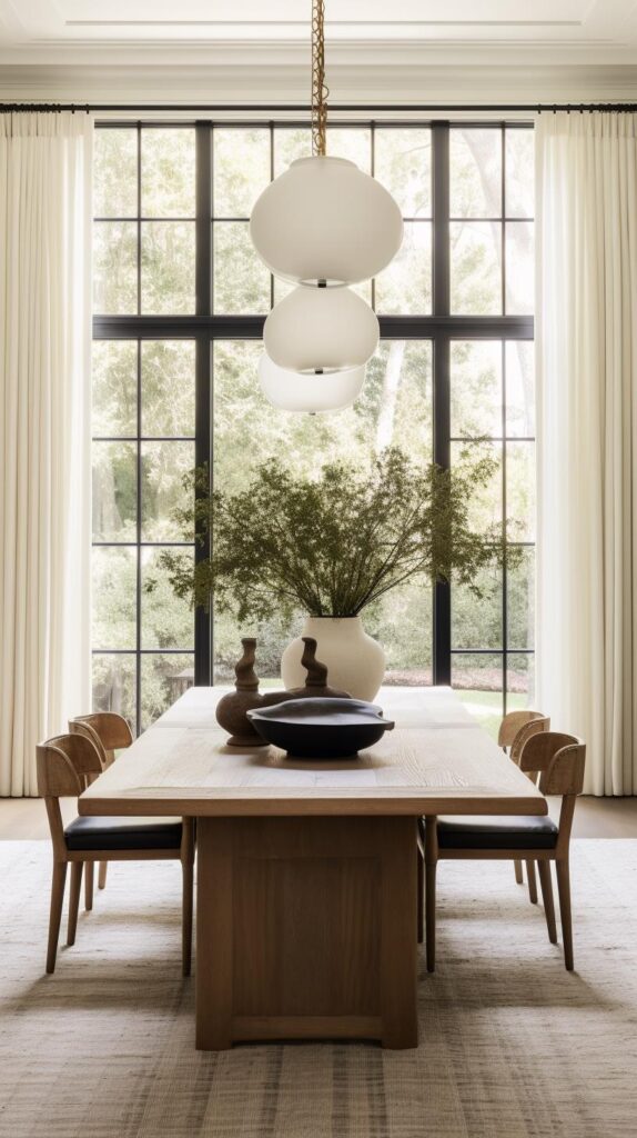 A light-filled contemporary dining room.