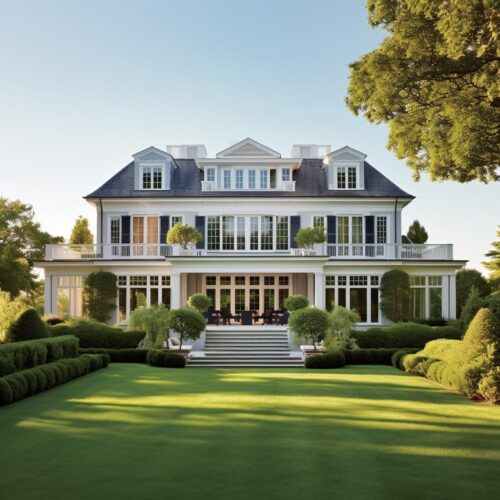 A luxury coastal living home rear exterior.