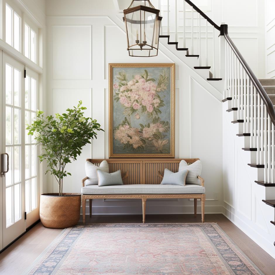 A luxury modern colonial foyer.