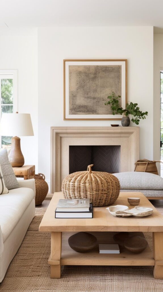 A white modern cottage living room.