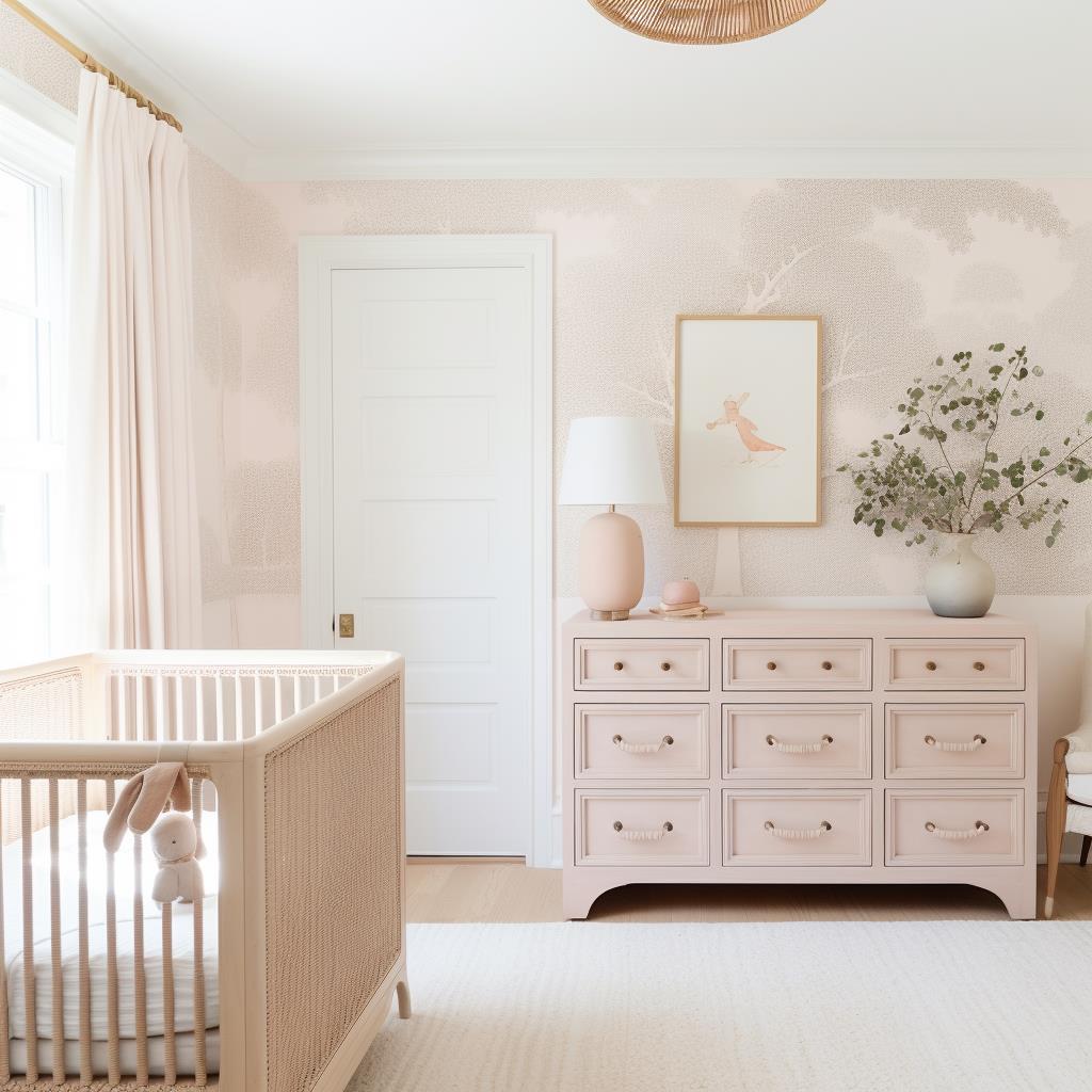 A pink baby girl nursery.